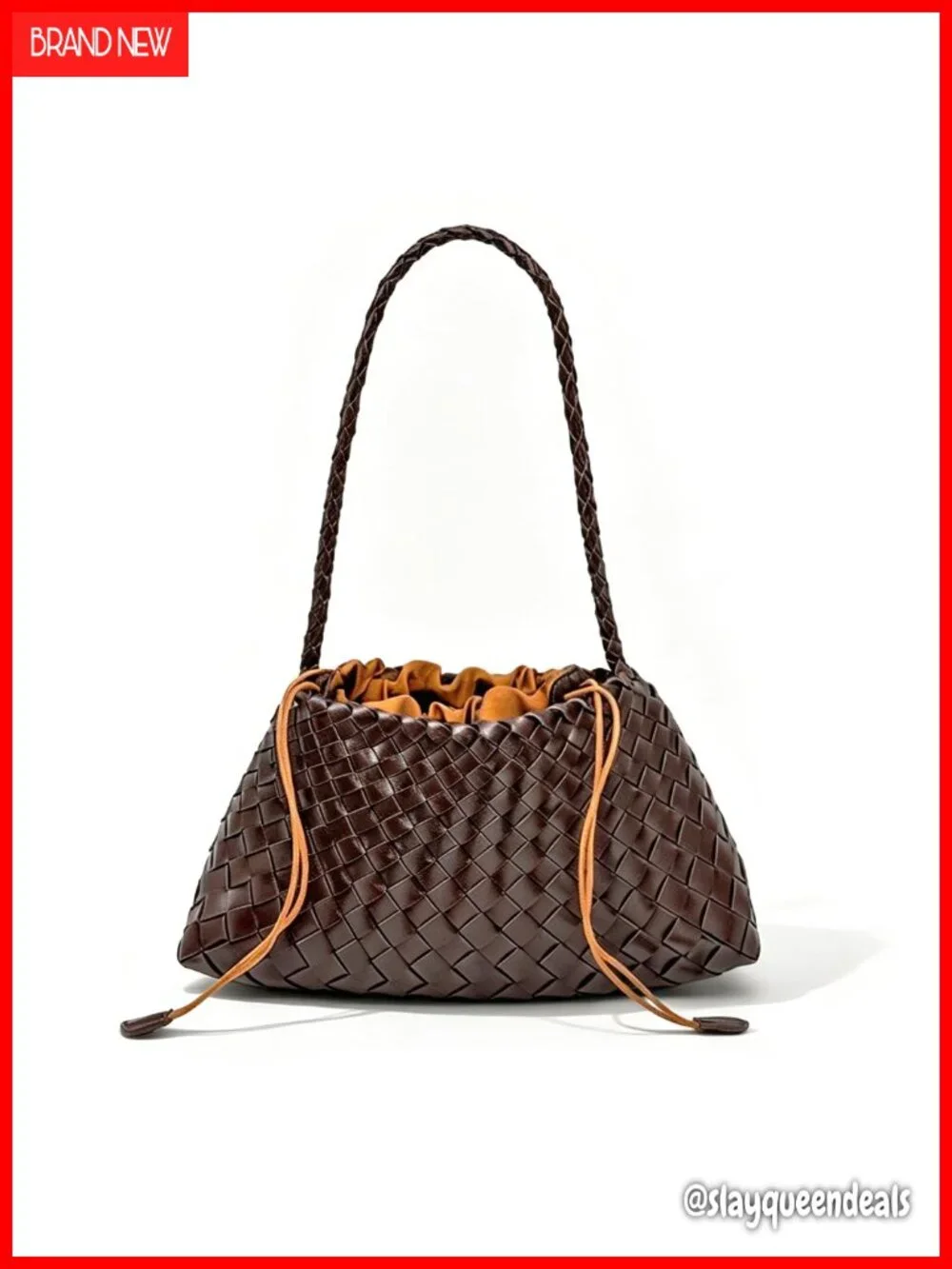 Hand Woven Leather Shoulder Bag Hobo Purse